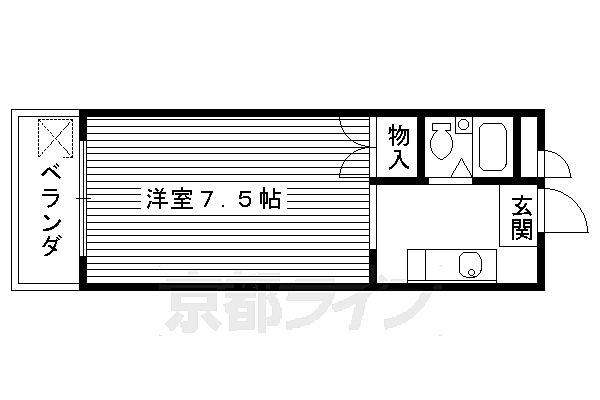 プチメゾン平嶋 203｜京都府京都市下京区西七条北月読町(賃貸マンション1K・2階・19.57㎡)の写真 その2