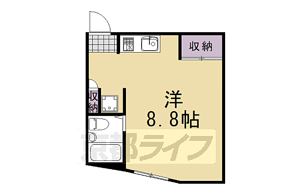 ドゥ・ブランシュ 303｜京都府京都市西京区山田車塚町(賃貸マンション1R・3階・20.62㎡)の写真 その2