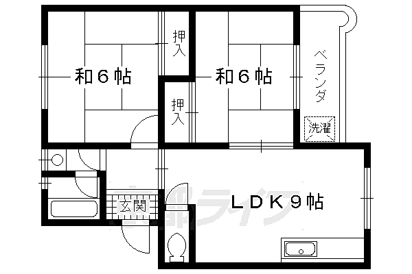 京都府向日市寺戸町大牧(賃貸マンション2LDK・1階・45.36㎡)の写真 その2