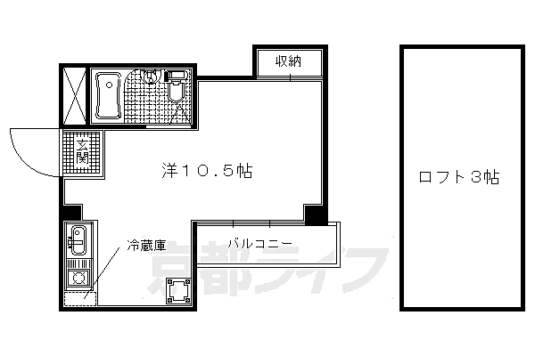 ハイムマエダ 301｜京都府京都市中京区西ノ京大炊御門町(賃貸マンション1K・3階・21.87㎡)の写真 その2