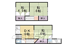 阪急京都本線 東向日駅 徒歩10分の賃貸テラスハウス 3DKの間取り