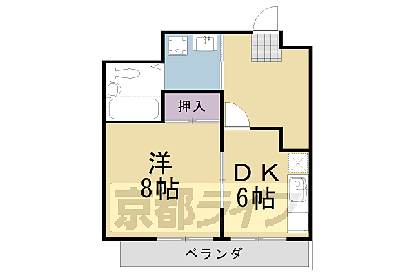 ドミトリーインテリジェンス 111｜京都府京都市西京区御陵溝浦町(賃貸マンション1DK・1階・35.00㎡)の写真 その2