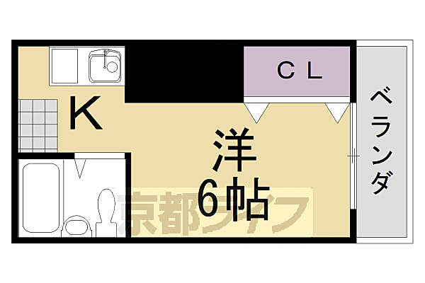 ハイツ藤崎 302｜京都府京都市西京区川島東代町(賃貸アパート1R・3階・16.20㎡)の写真 その2