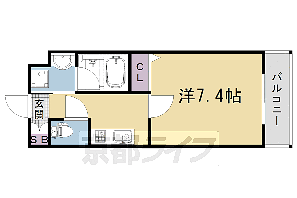 ベラジオ雅び京都円町II 206｜京都府京都市中京区西ノ京伯楽町(賃貸マンション1K・2階・24.65㎡)の写真 その2