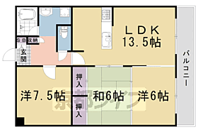 第34長栄ヴィラ大成さが 402 ｜ 京都府京都市右京区嵯峨新宮町（賃貸マンション3LDK・4階・71.29㎡） その2