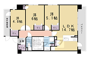 京都府京都市下京区観喜寺町（賃貸マンション3LDK・4階・69.00㎡） その2