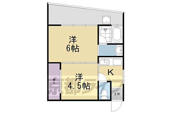 廣栄荘 1｜京都府京都市右京区太秦一ノ井町(賃貸アパート2K・1階・29.16㎡)の写真 その2