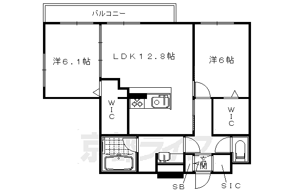 Ｂｎｅｘｔ　嵯峨 301｜京都府京都市右京区嵯峨天龍寺椎野町(賃貸アパート2LDK・3階・63.31㎡)の写真 その2