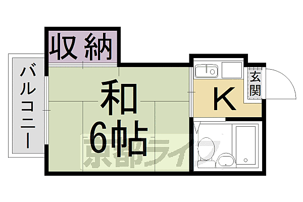 コーポマツモト 101｜京都府京都市右京区梅津西浦町(賃貸マンション1K・1階・18.00㎡)の写真 その2