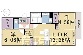 京都府長岡京市奥海印寺北垣外（賃貸アパート2LDK・1階・60.94㎡） その2