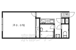 阪急京都本線 西向日駅 徒歩3分の賃貸アパート 2階1Kの間取り