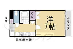 ウッドリーム木香館 3階1Kの間取り