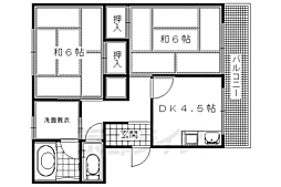阪急京都本線 西向日駅 徒歩9分の賃貸マンション 3階2DKの間取り