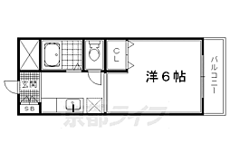 グレース嵯峨 4階1Kの間取り