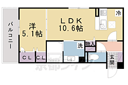 ｖｏｇｕｅ京都桂 1階1LDKの間取り