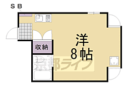 メゾンドカプチーノ物集女 5階1Kの間取り