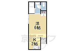 阪急京都本線 洛西口駅 徒歩17分の賃貸アパート 1階ワンルームの間取り