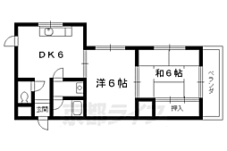阪急京都本線 西向日駅 徒歩12分の賃貸マンション 3階2DKの間取り