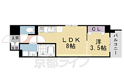 ＣＲＥＳＴ　ＴＡＰＰ　京都西京極　ＤＥＸ 7階1LDKの間取り