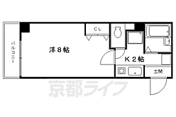 JR東海道・山陽本線 京都駅 徒歩13分の賃貸マンション 3階1Kの間取り