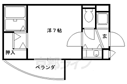 阪急京都本線 東向日駅 徒歩9分の賃貸マンション 2階1Kの間取り