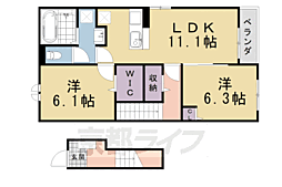 エル・ソラーレI 2階2LDKの間取り