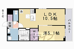クレリア 1階1LDKの間取り