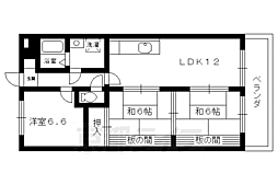 阪急京都本線 長岡天神駅 徒歩13分の賃貸マンション 2階3LDKの間取り