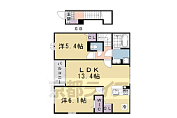 プラネット 2階2LDKの間取り