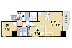 JR東海道・山陽本線 西大路駅 徒歩14分の賃貸マンション 4階2LDKの間取り