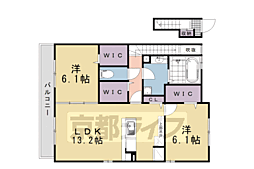 阪急京都本線 西山天王山駅 徒歩17分の賃貸アパート 2階2LDKの間取り