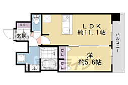 プレサンス十条凛華 5階1LDKの間取り