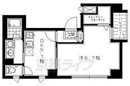 JR東海道・山陽本線 京都駅 徒歩7分の賃貸マンション 3階1DKの間取り