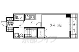 Ｇｒａｎｄ　Ｅ’ｔｅｒｎａ　京都西京極 6階1Kの間取り