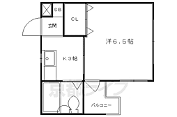 ダイユウレストハウス 2階1Kの間取り