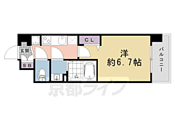 ソルテラス京都ＪＵＪＯ華 4階1Kの間取り