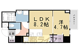 JR山陰本線 丹波口駅 徒歩4分の賃貸マンション 2階1LDKの間取り