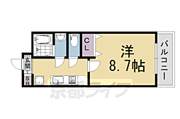 京都市営烏丸線 五条駅 徒歩5分の賃貸マンション 1階1Kの間取り