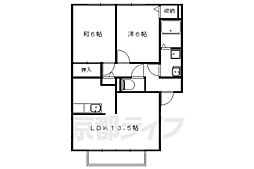 アルデア岸ノ上　ノルテ 2階2LDKの間取り