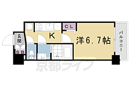 プレサンス　ＴＨＥ　ＫＹＯＴＯ　澄華 6階1Kの間取り