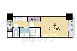 JR東海道・山陽本線 西大路駅 徒歩3分の賃貸マンション 7階1Kの間取り