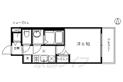 プレサンス　ＴＨＥ　ＫＹＯＴＯ　彩美 3階1Kの間取り