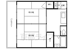 弥栄マンション 1階2DKの間取り
