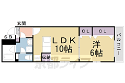 JR東海道・山陽本線 長岡京駅 徒歩5分の賃貸マンション 3階1LDKの間取り