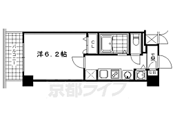 阪急京都本線 京都河原町駅 徒歩5分の賃貸マンション 4階1Kの間取り