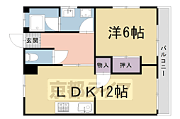 阪急京都本線 東向日駅 徒歩13分の賃貸マンション 1階1LDKの間取り