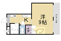 阪急京都本線 長岡天神駅 徒歩10分の賃貸マンション 1階1Kの間取り