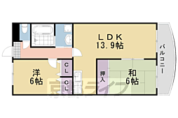 ベネッセ桂川 2LDKの間取図画像