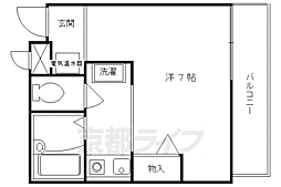 サーティフル新二条 1Kの間取図画像