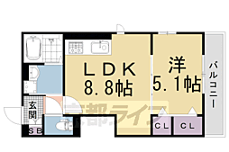 LuSole嵐山 1LDKの間取図画像